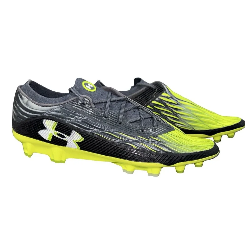 Under Armour Magnetico Elite 4 FG Mens 13 Soccer Cleats Black Lime 3027700-001